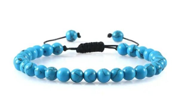 Pulsera Piedras Naturales Ajustable - Turquesa 2