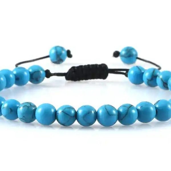 Pulsera Piedras Naturales Ajustable - Turquesa 2