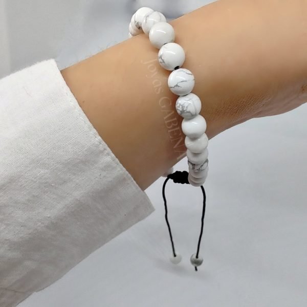 Pulsera Piedras Naturales Ajustable howlita