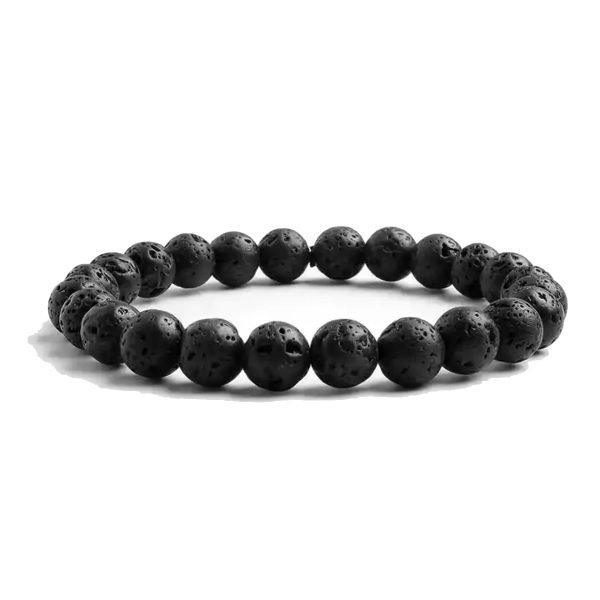 Pulsera Piedras Naturales Elastica - Lava