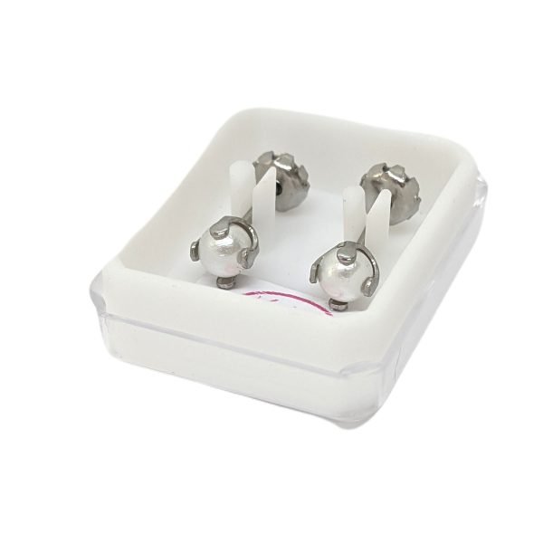 aros abridores perla engarzada 4mm acero quirúrgico