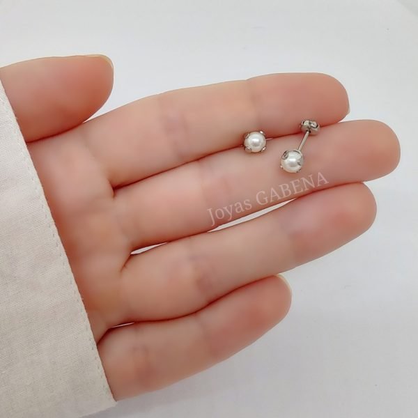 aros abridores perla engarzada 5mm acero quirúrgico