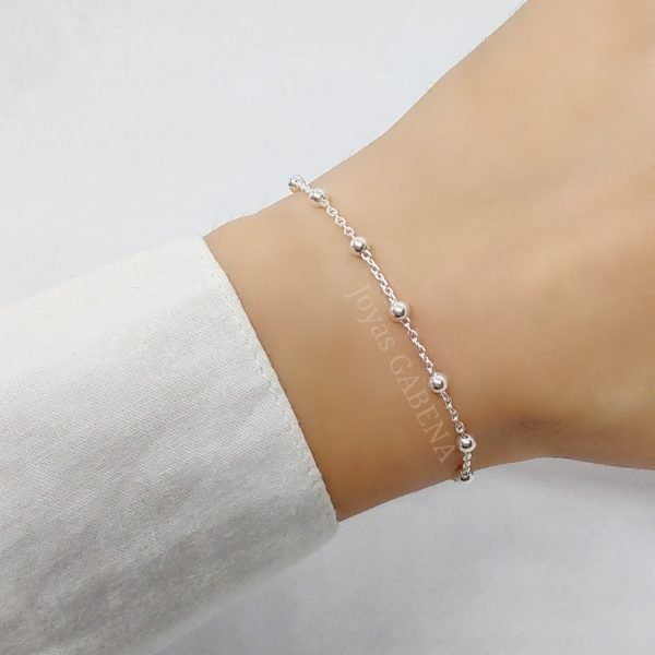 Pulsera Denario Cruz y Medalla Ajustable Plata