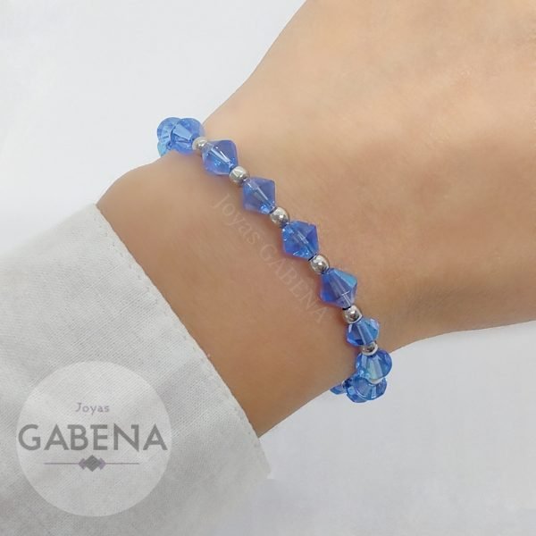 Pulsera Cristales Extensible Acero Quirúrgico