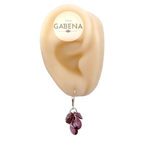 ASW-115 Aros Colgante Brisura Cristal Swarovski Plata 925 Antique Pink