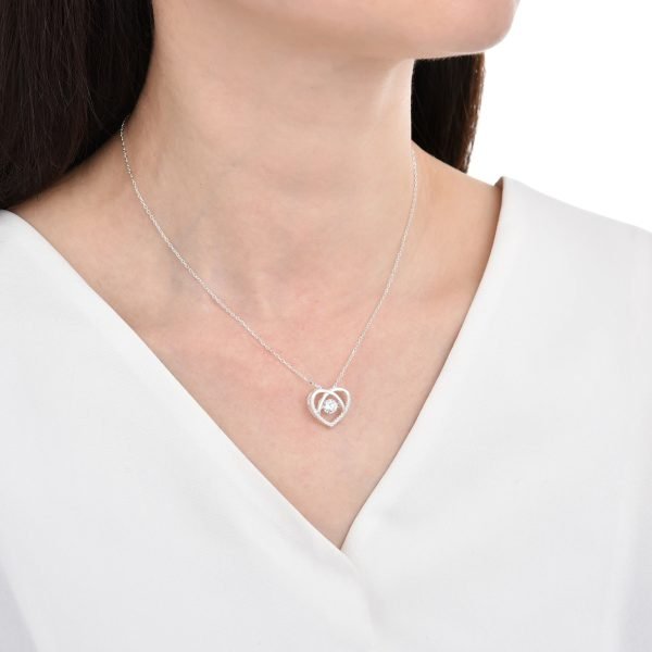 Collar Corazon y Punto de Luz Cristales