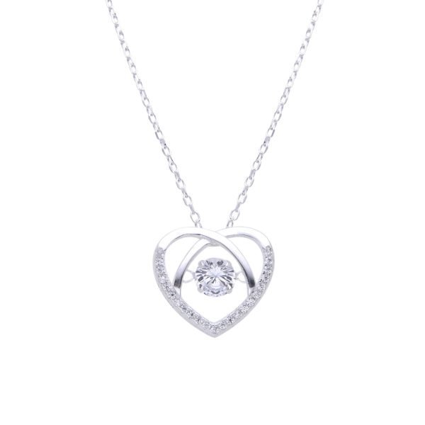 Collar Corazon y Punto de Luz Cristales