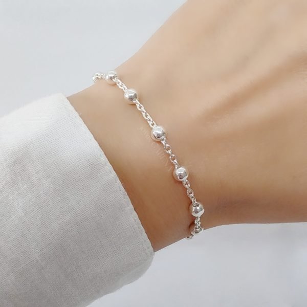 Pulsera Denario Medalla Milagrosa Regulable Plata