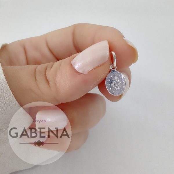 Dije Medalla Milagrosa Mini Plata 925 - Imagen 3