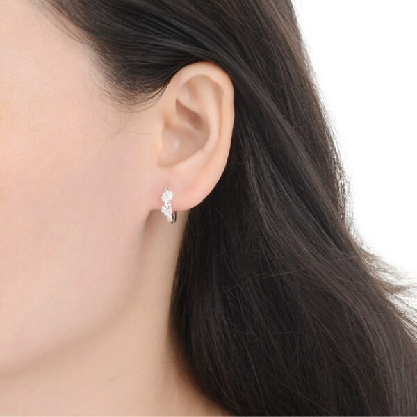 Aros Huggies Huellas Cristales Plata 925