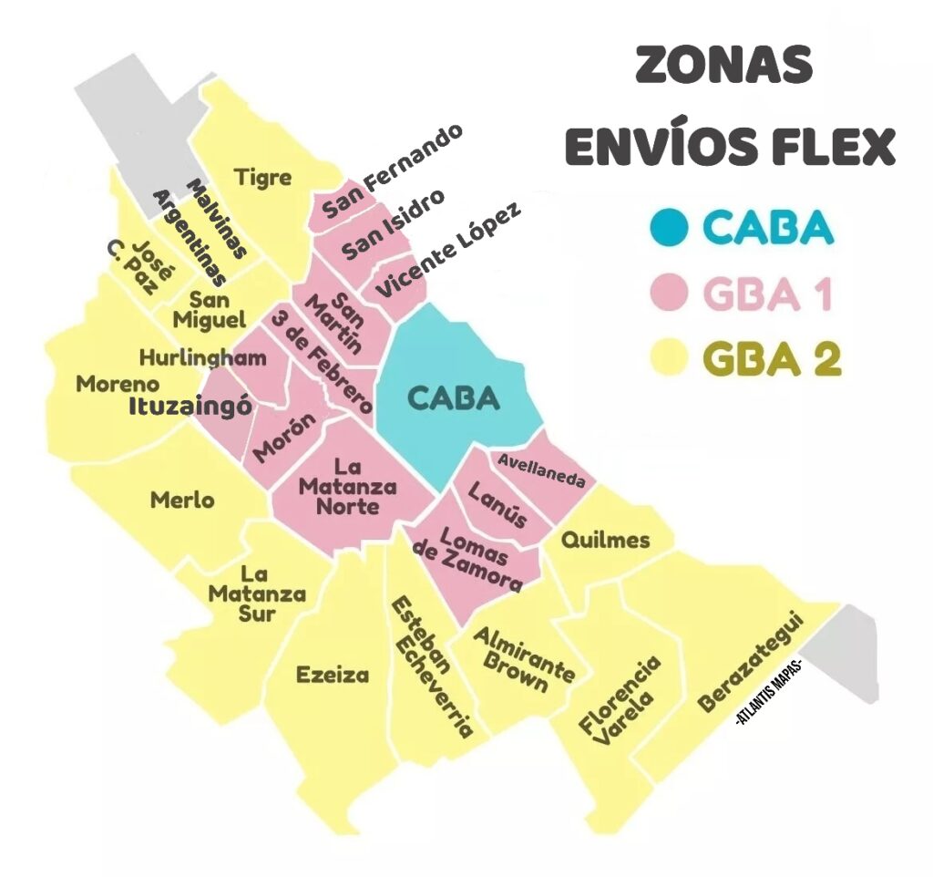 mapa envios flex con 2do cordon
